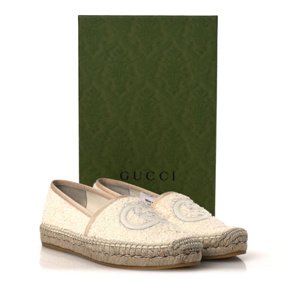 Gucci Terry Cloth Interlocking G Espadrilles 38.5 Ivory Dusty White Beige 11 of 11
