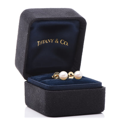 Tiffany 18K Yellow Gold Akoya Pearl 6mm Earrings 5 of 5