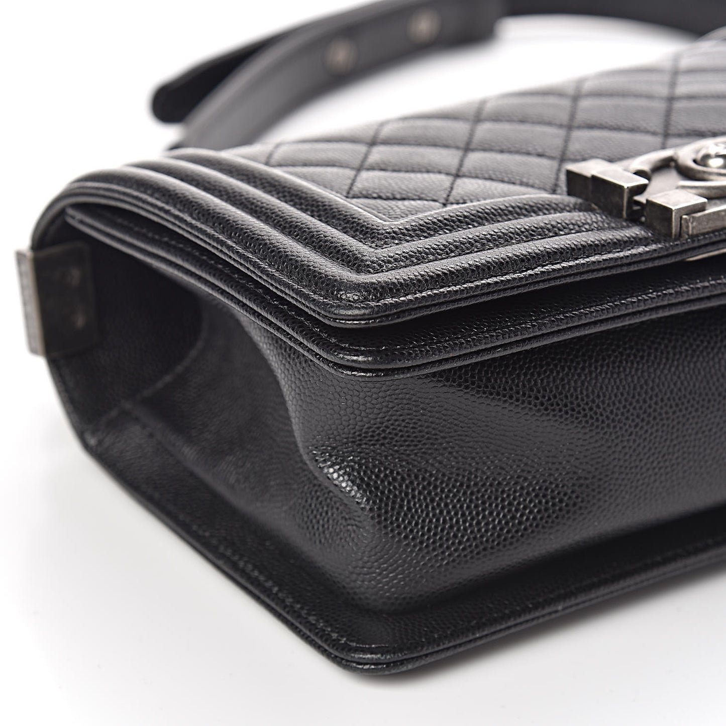Caviar Quilted Small Boy Flap Black