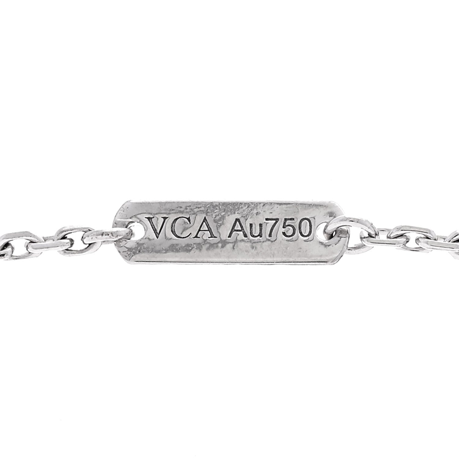 Van Cleef & Arpels 18K White Gold Diamond Vintage Alhambra Pendant