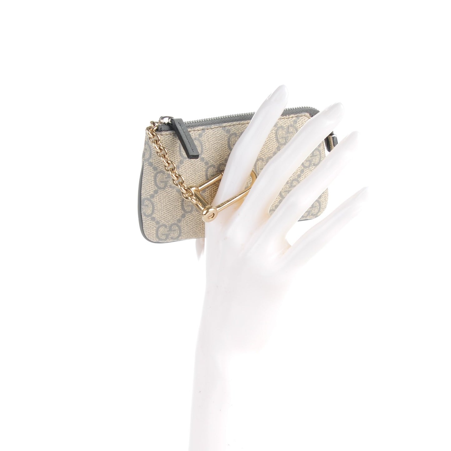 GG Supreme Monogram Key Case Ecru Grigio