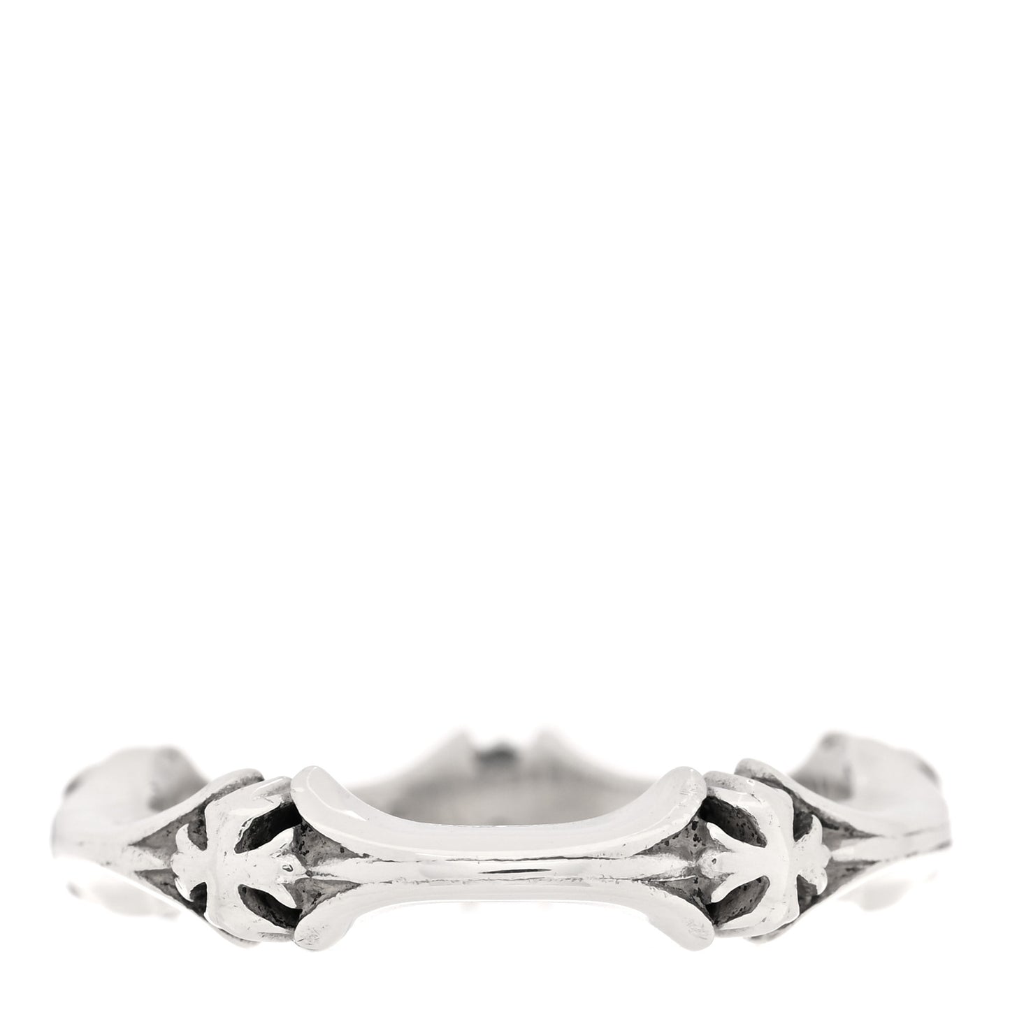 Sterling Silver Plus and Bone Ring 58 8.5