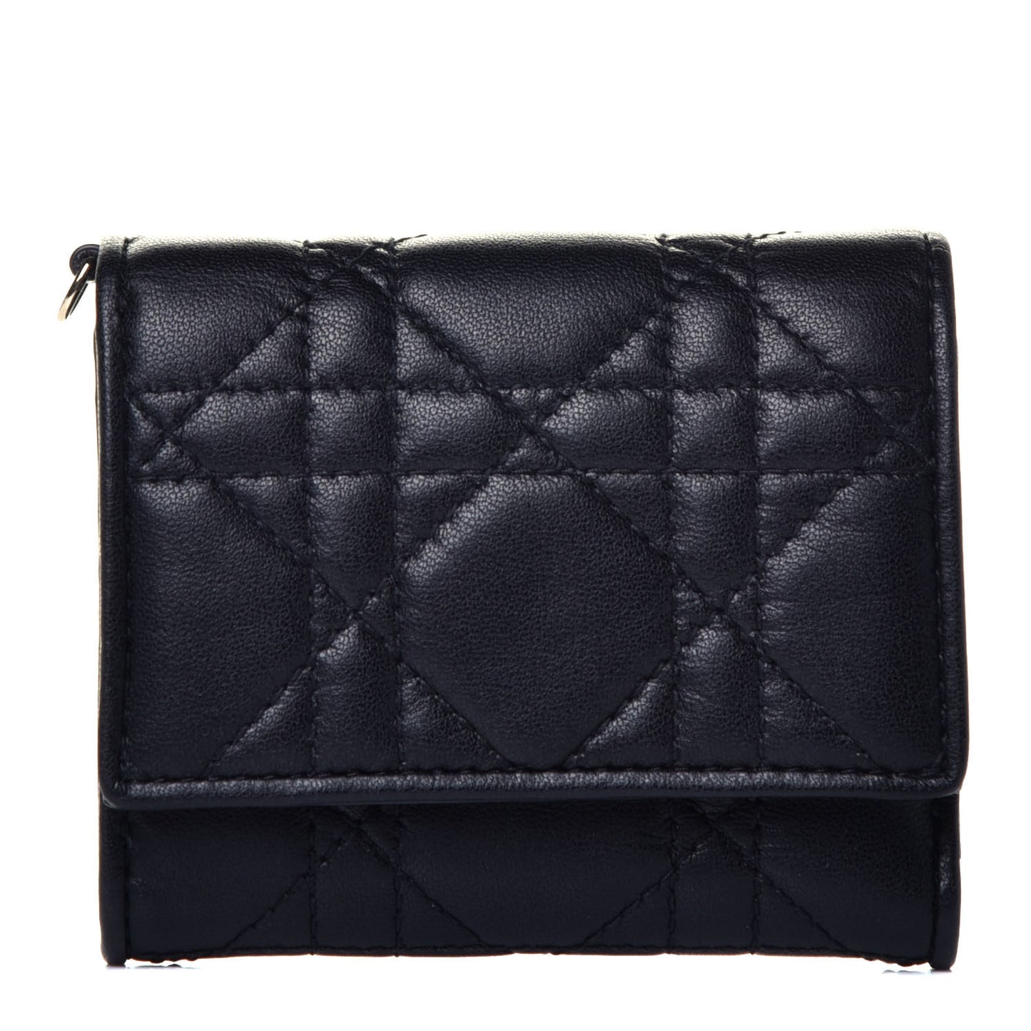Lambskin Cannage Lady Dior Lotus Wallet Black