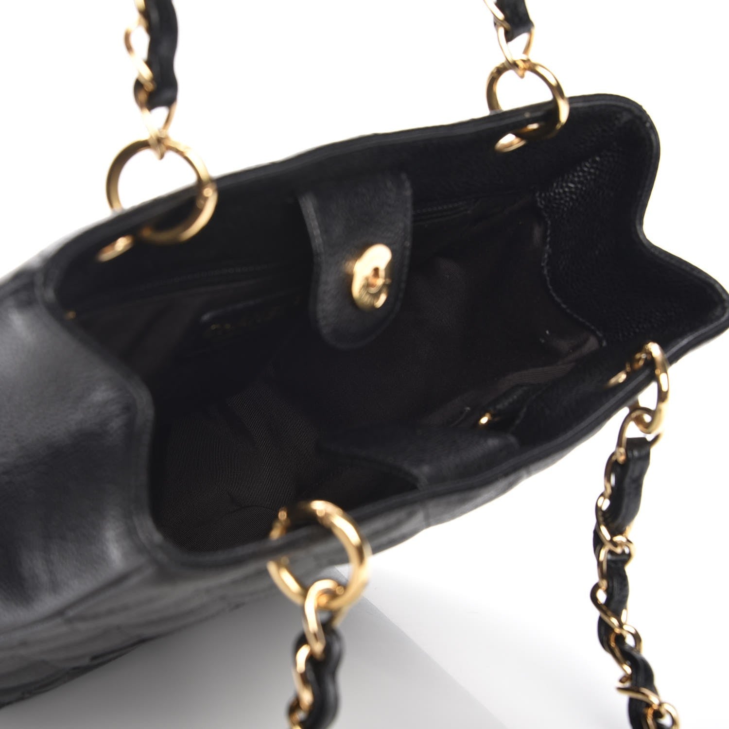 Chanel Caviar Quilted Petit Shopping Tote PST Black 5 of 9