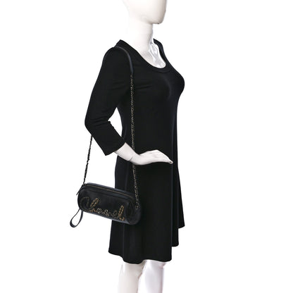Chanel Metallic Lambskin Signe Bowling Bag Black 2 of 9