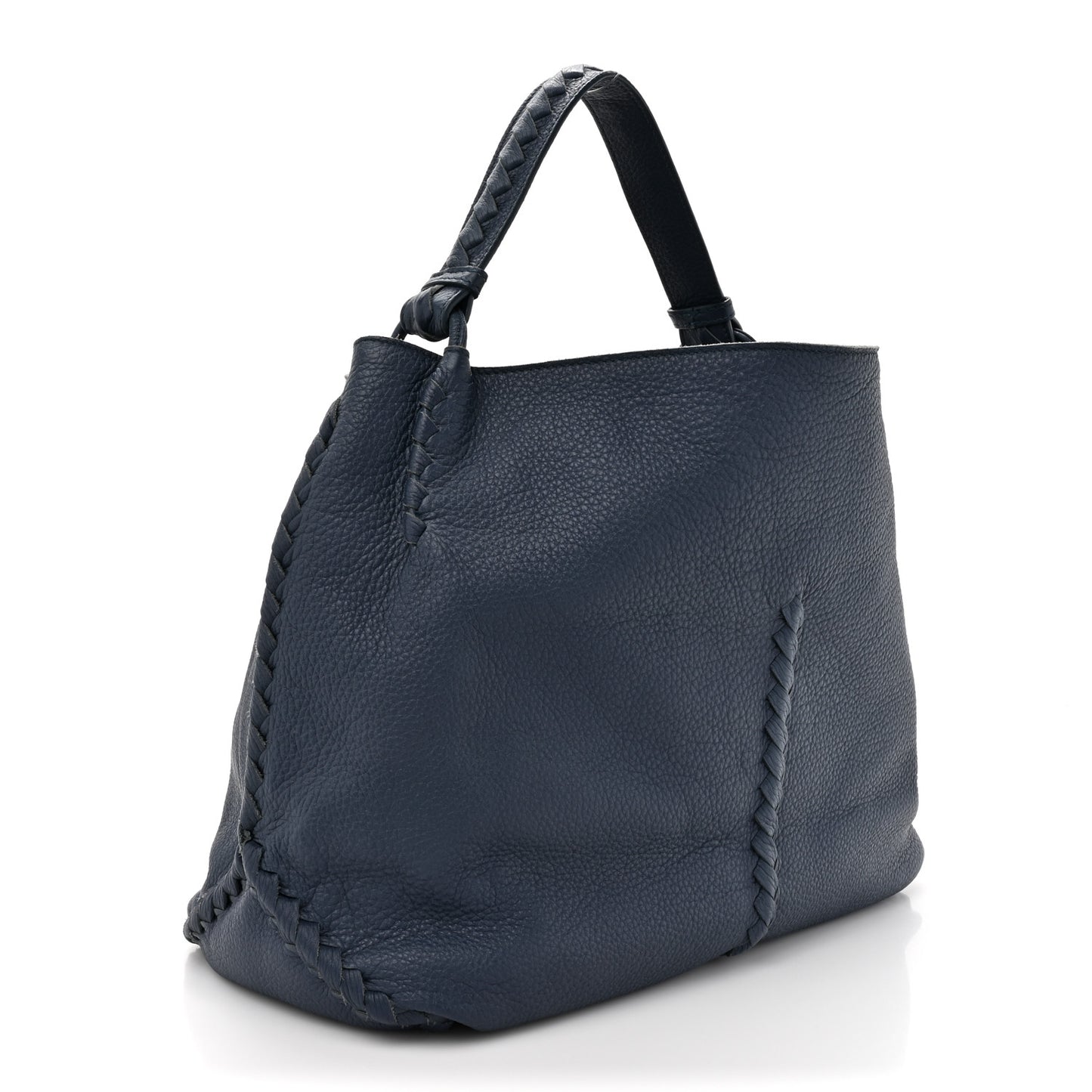 Washed Cervo Deerskin Large Hobo Denim