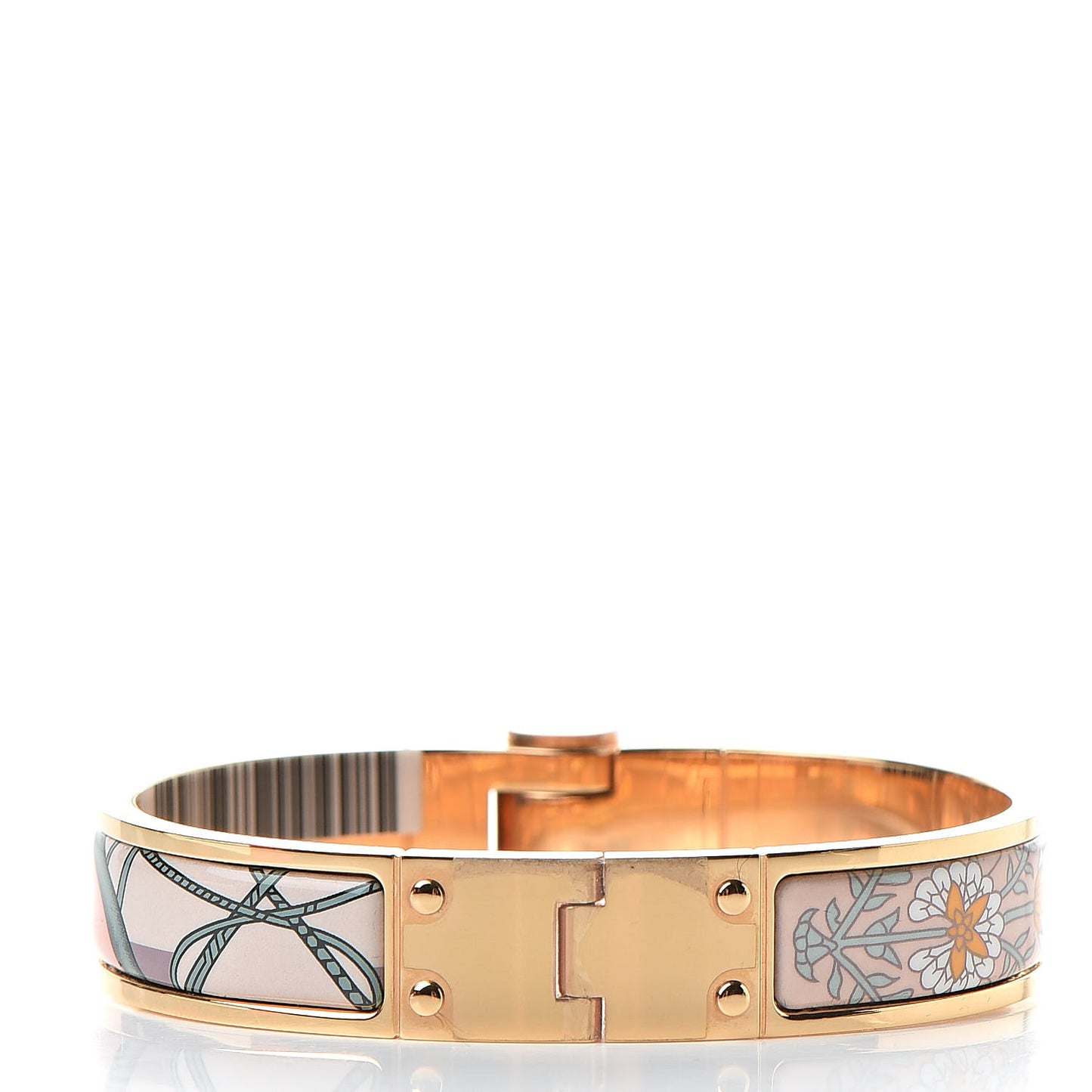 Enamel Printed Narrow Coup De Fouet Au Bloc Hinged Bracelet S Candeur