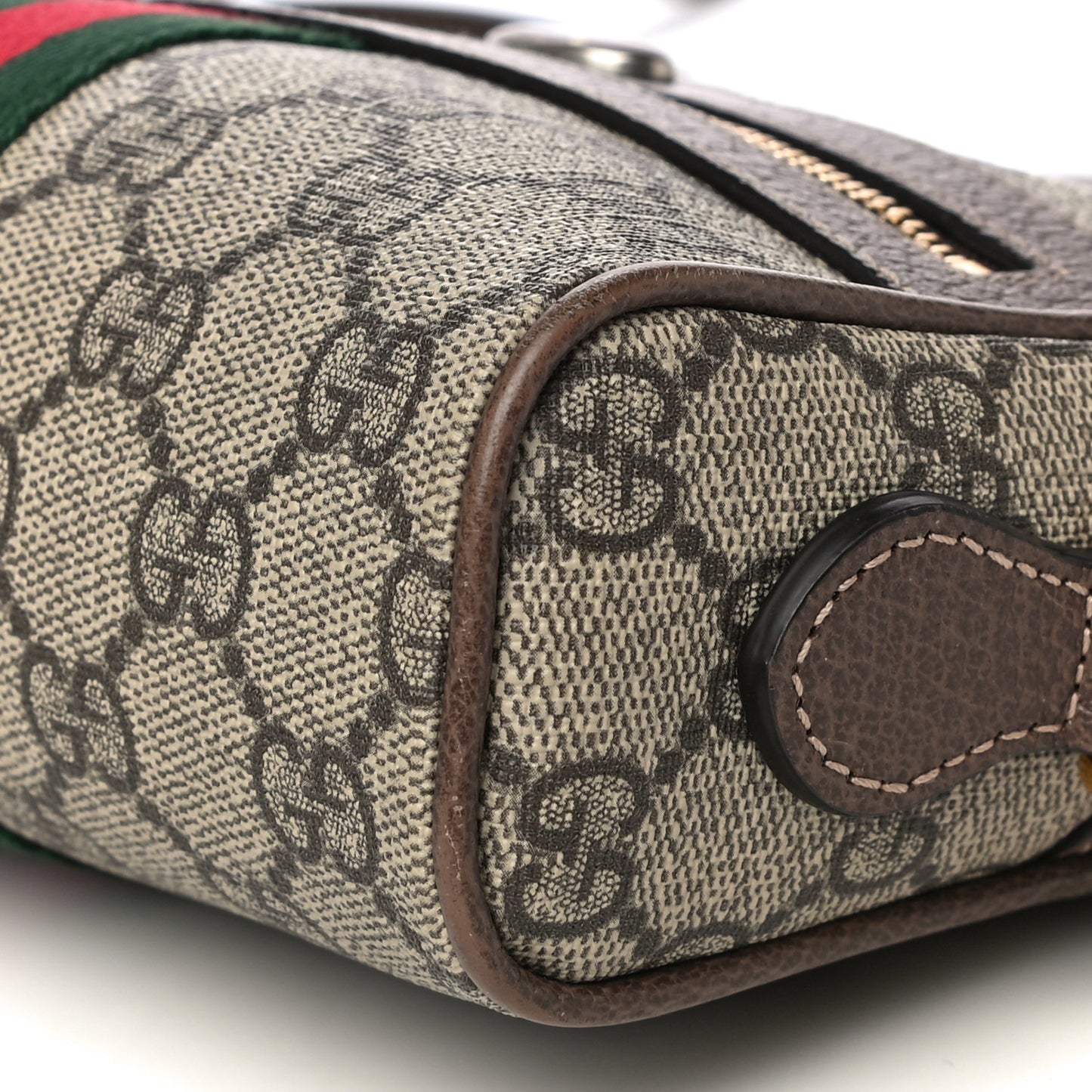GG Supreme Monogram Web Mini Ophidia Shoulder Bag Brown