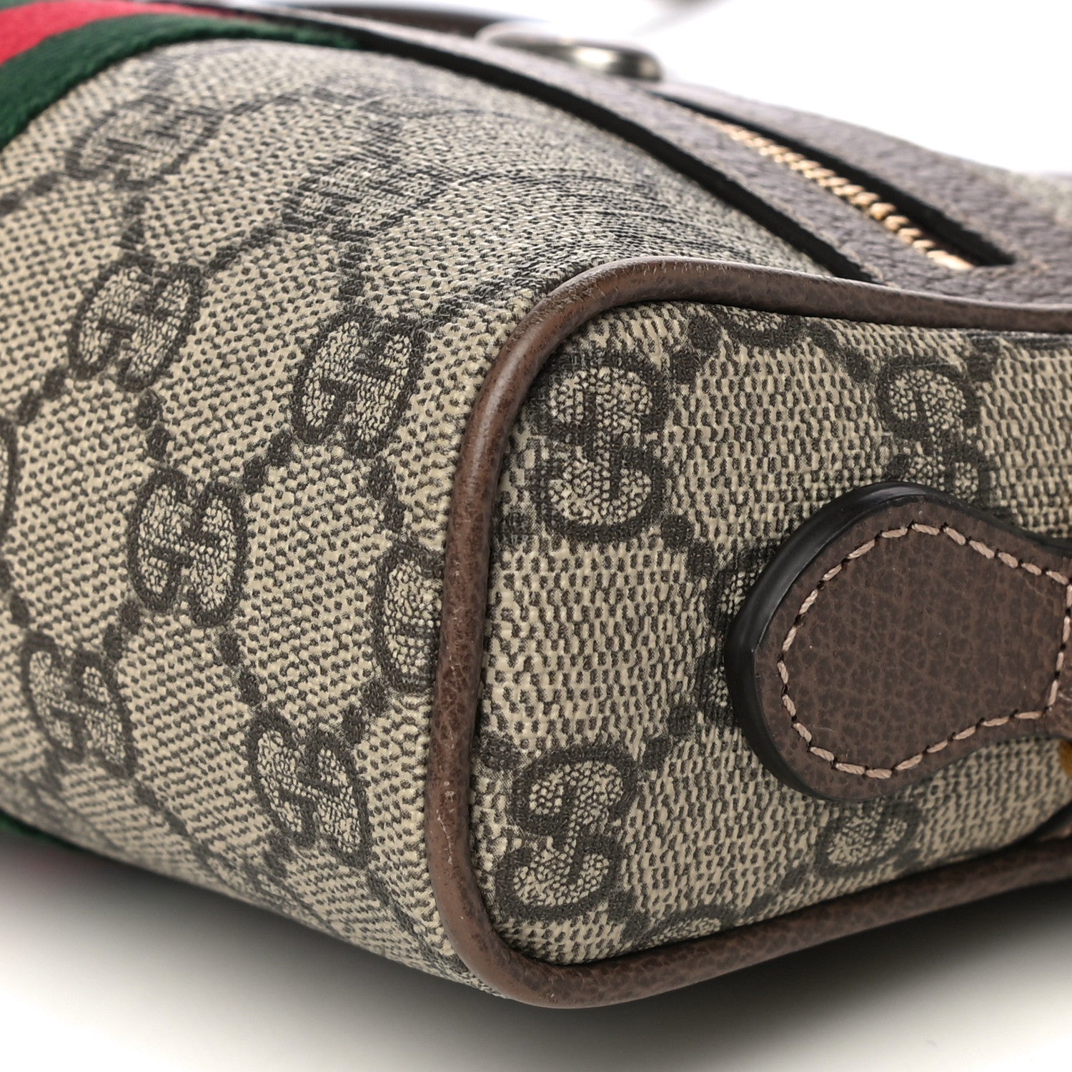 Gucci GG Supreme Monogram Web Mini Ophidia Shoulder Bag Brown 6 of 12