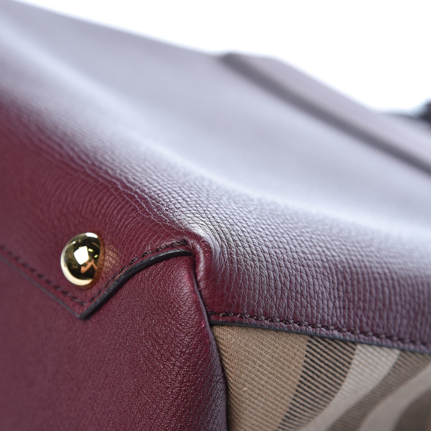 Burberry Derby Calfskin House Check Medium Camberley Burgundy 11 of 11