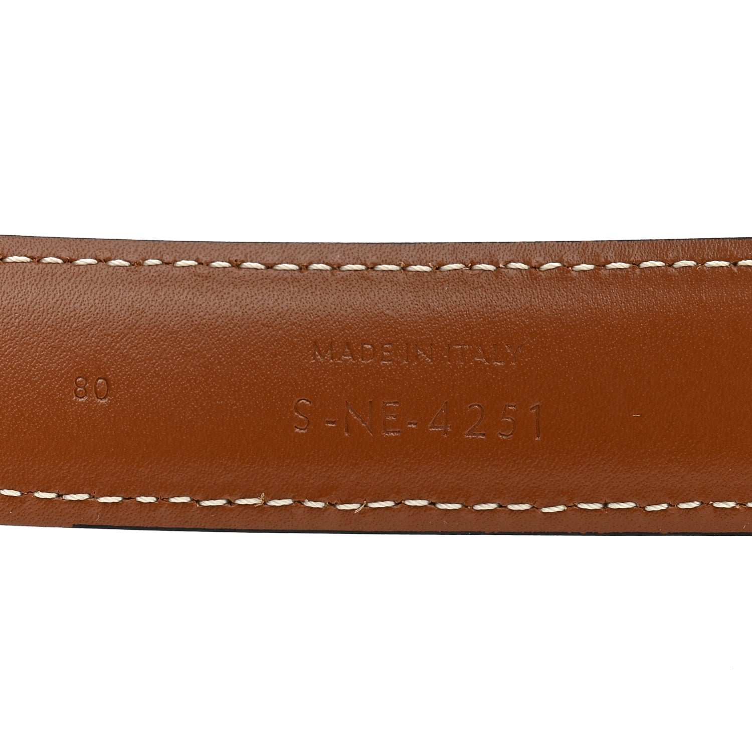 Celine Canvas Calfskin Medium 25mm Triomphe Belt 80 32 Tan 3 of 6