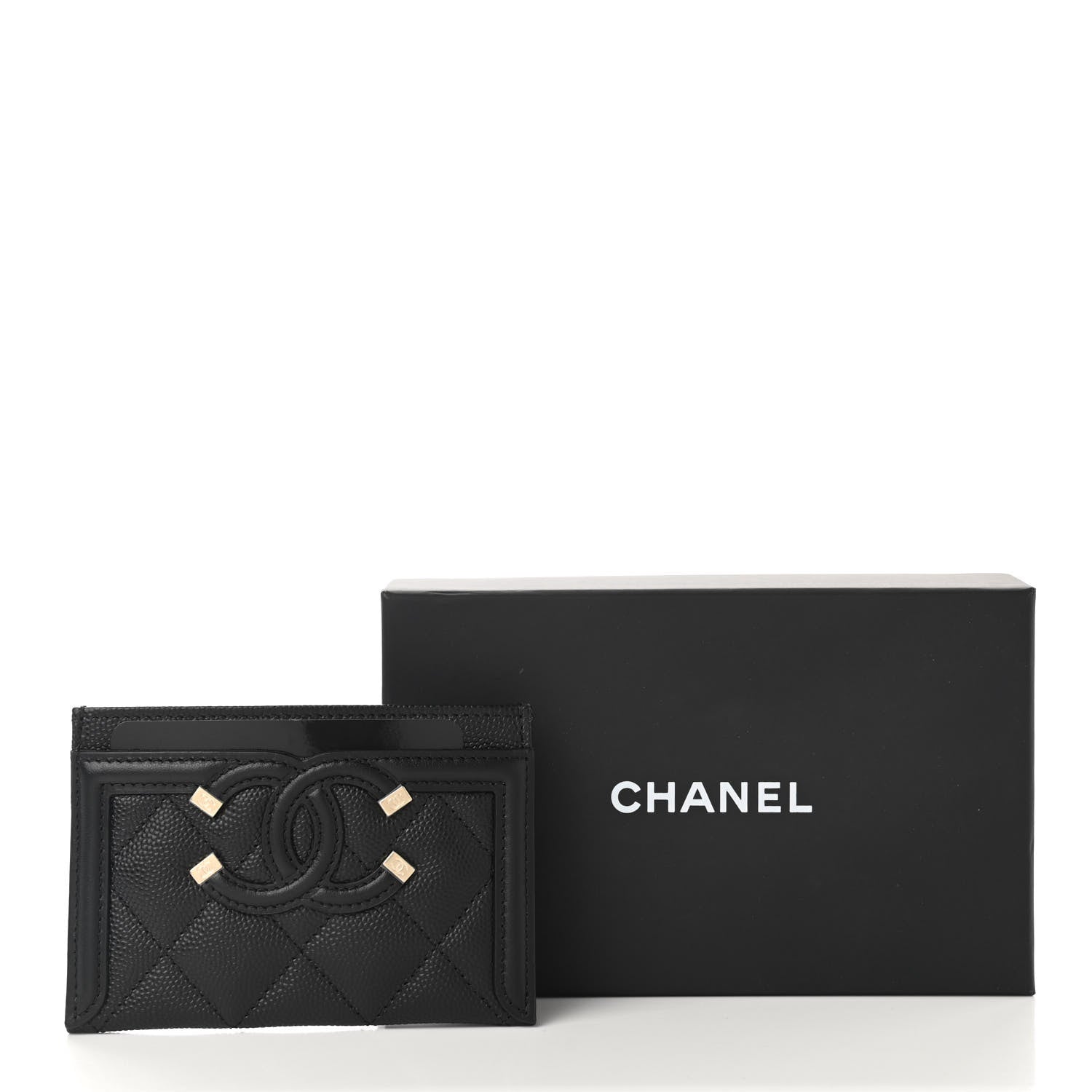 Chanel Caviar Quilted Filigree Card Holder Black 8 of 8