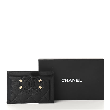 Chanel Caviar Quilted Filigree Card Holder Black 8 of 8