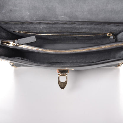 Valentino Garavani Pebbled Calfskin Small Rockstud Single Handle Flap Bag Pastel Grey 6 of 8