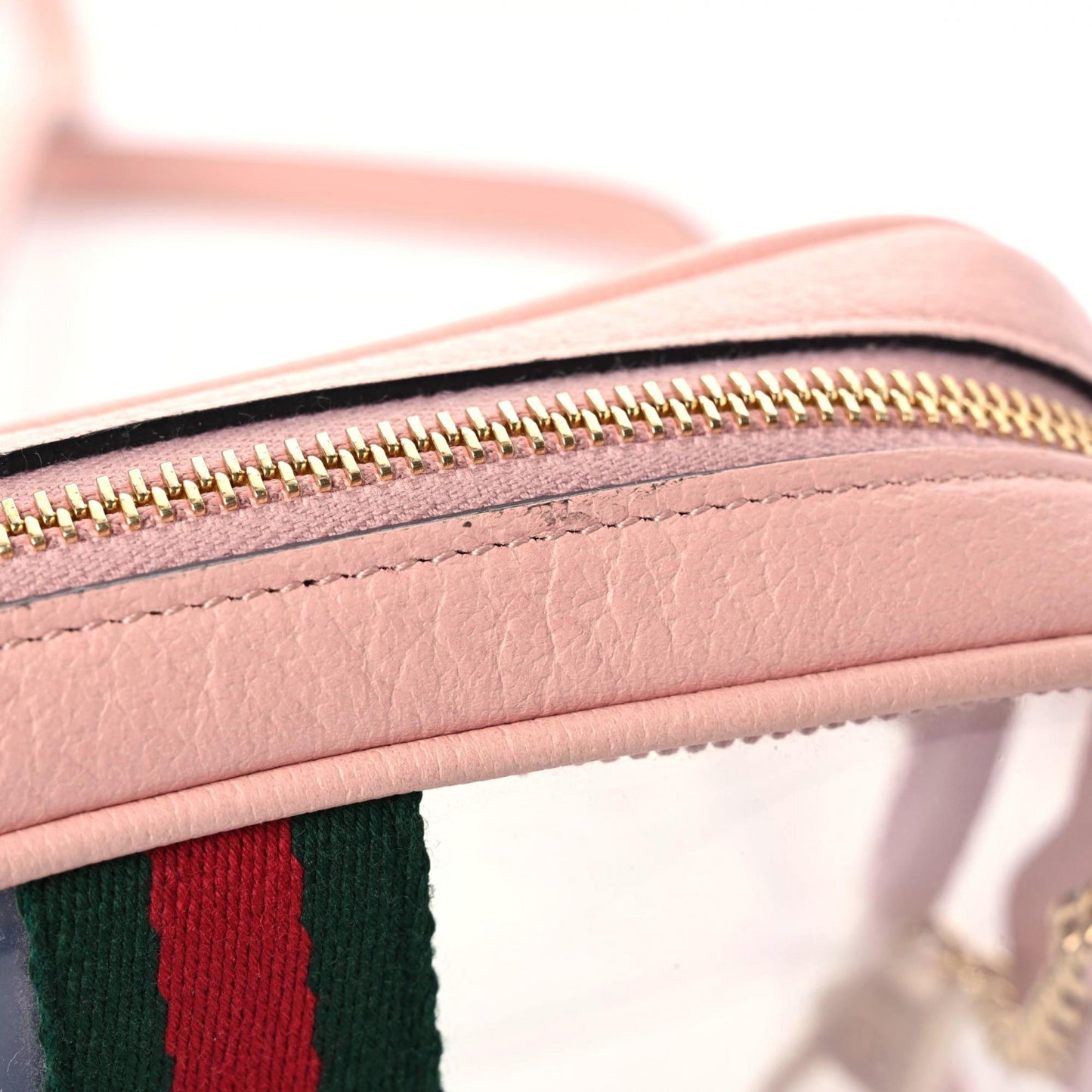 Vinyl Web Mini Ophidia Transparent Shoulder Bag Perfect Pink