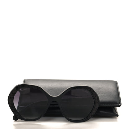 Chanel Acetate Sequin Round Sunglasses 5451-A Black 8 of 8
