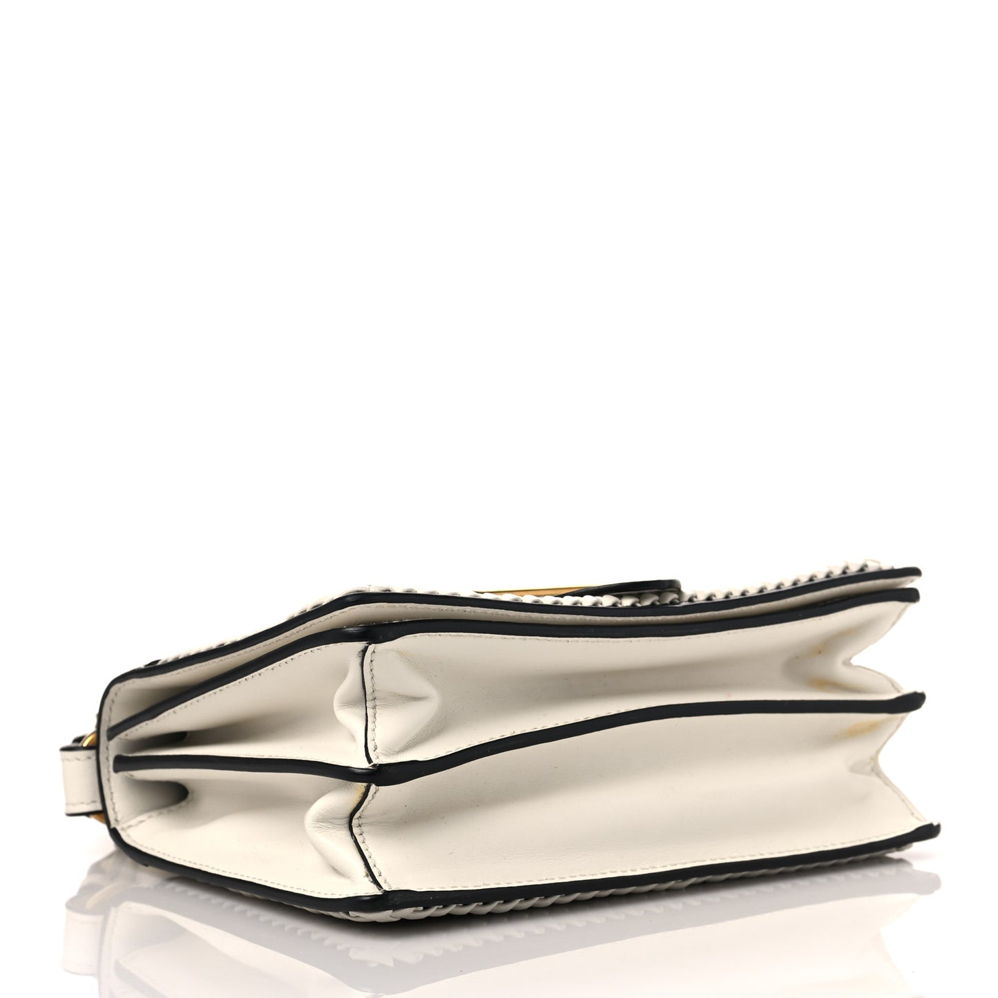 City Calf Raffia Saffiano Cahier Bag Naturale White