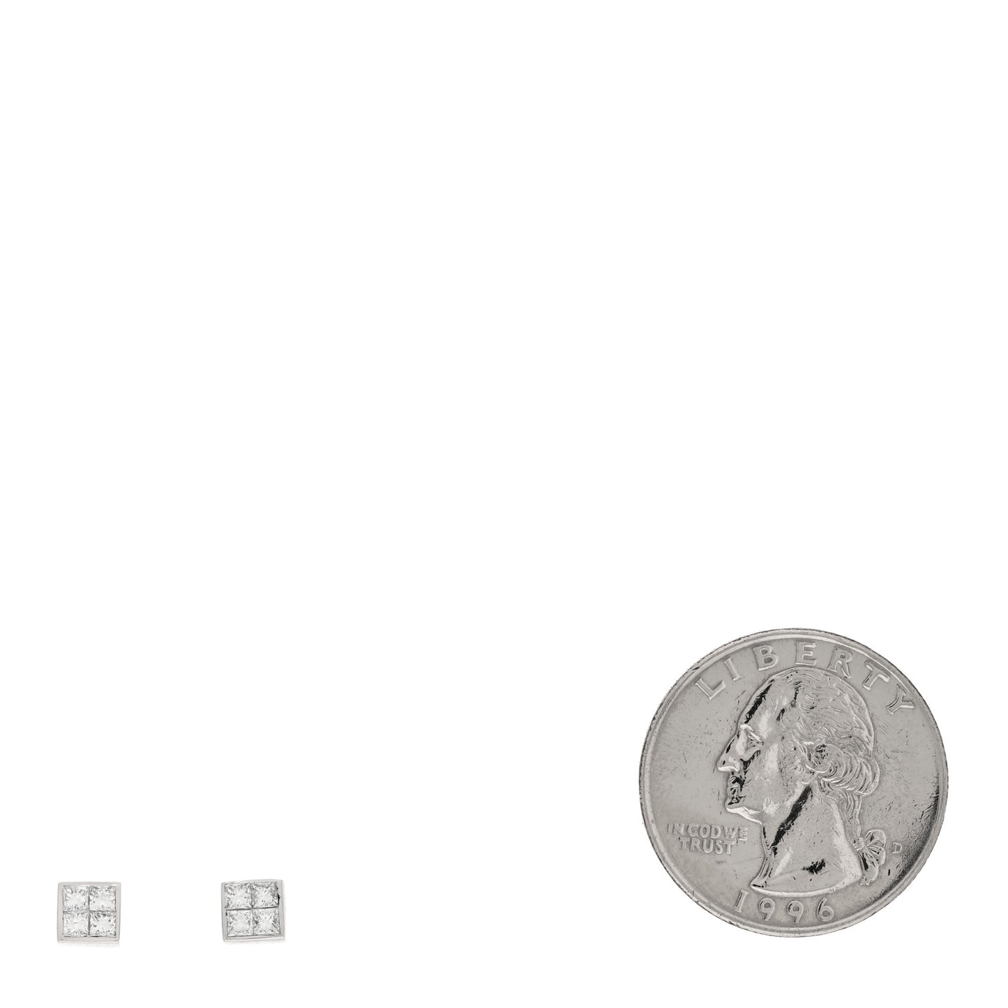 Platinum Diamond Square Earrings