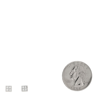 Tiffany Platinum Diamond Square Earrings 2 of 4