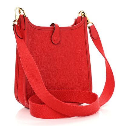 Hermes Taurillon Clemence Evelyne TPM Rouge De Coeur 3 of 9