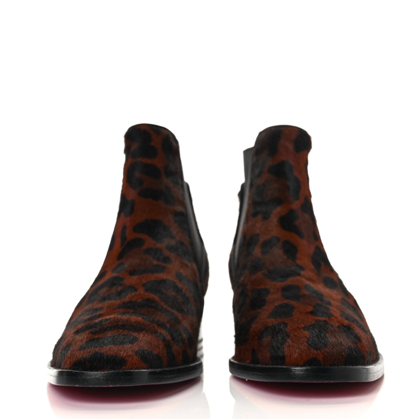 Calf Hair Leopard Print Marmada Flat Chelsea Boot 37 Brown