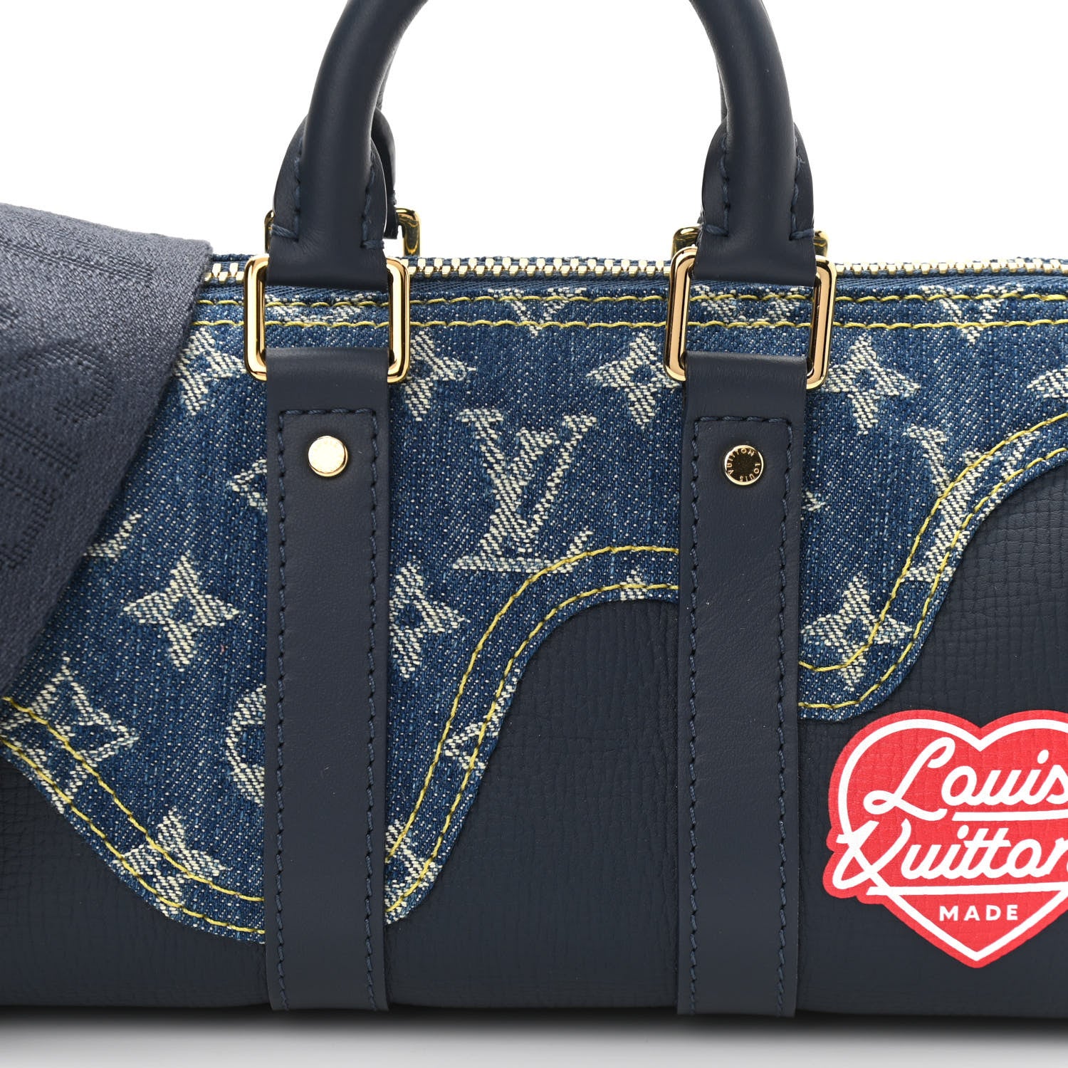 Louis Vuitton Taurillon Monogram Denim Drip Keepall XS Blue 7 of 9