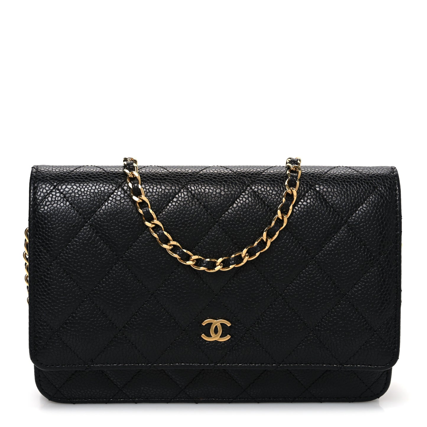Caviar Quilted Wallet On Chain WOC Black
