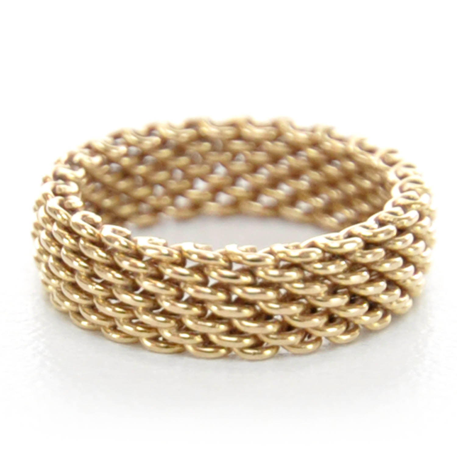 Tiffany 18k Rose Gold Narrow Mesh Somerset Ring 6 2 of 4