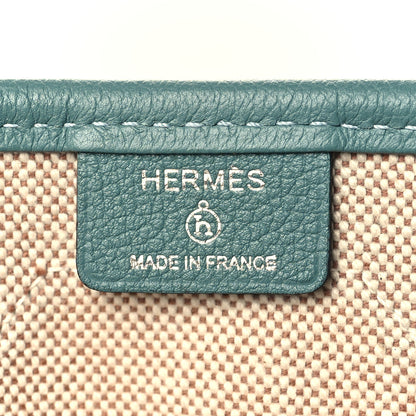 Hermes Canvas Calfskin Petit H Bell Tote Bag Bleu Violet Vert 6 of 8