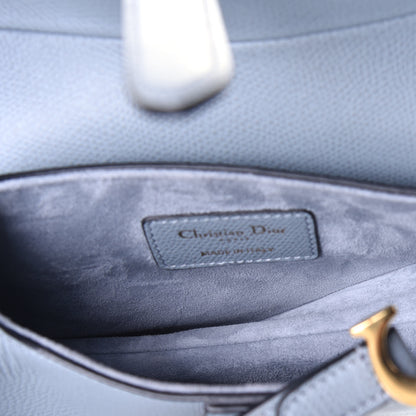 Christian Dior Grained Calfskin Mini Saddle Bag Sky Blue 5 of 9