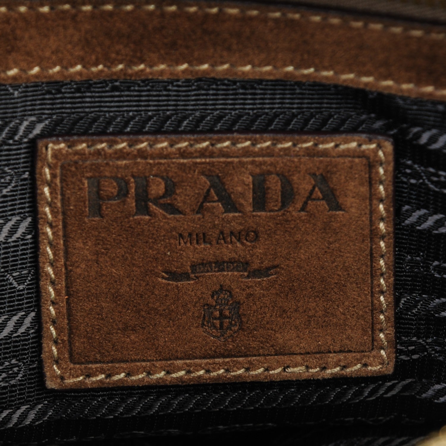 Prada Suede Chain Satchel Brown 6 of 8