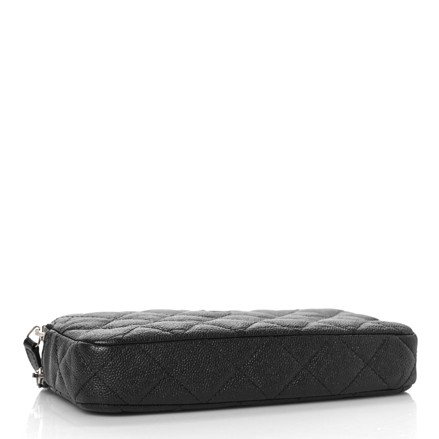 Caviar Quilted Small Clutch With Chain Black