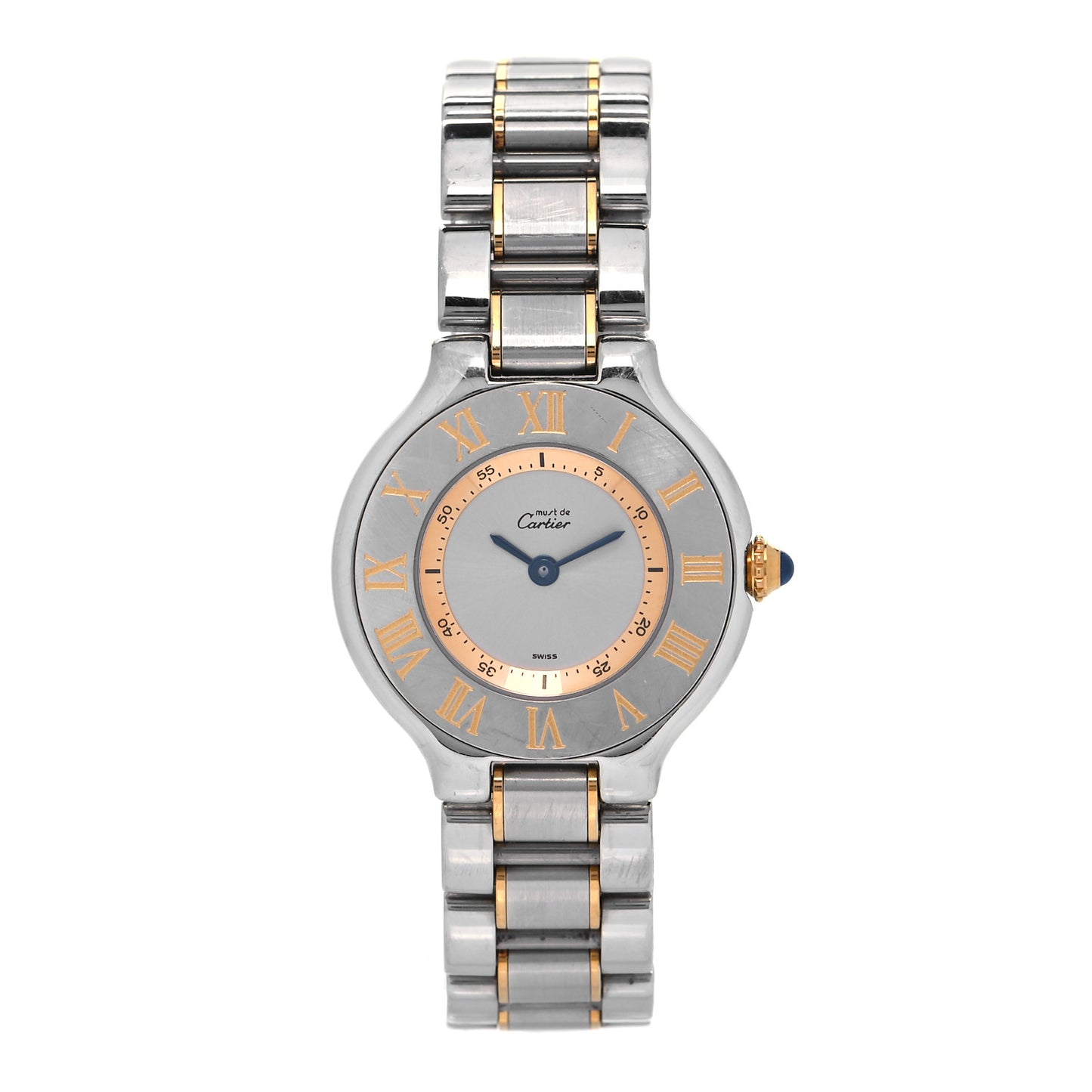 Stainless Steel 18K Yellow Gold 28mm Must De 21 Quartz Watch