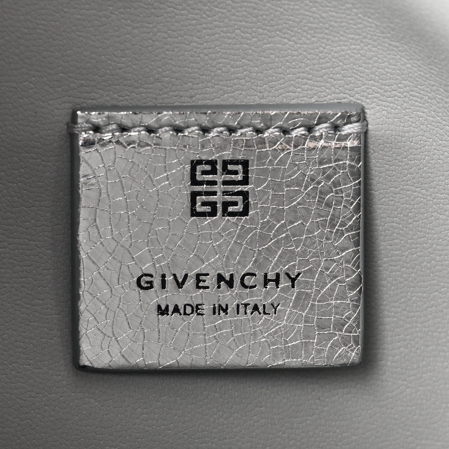 Givenchy Metallic Lambskin Small Moon Cut Out Shoulder Bag Silvery 5 of 7