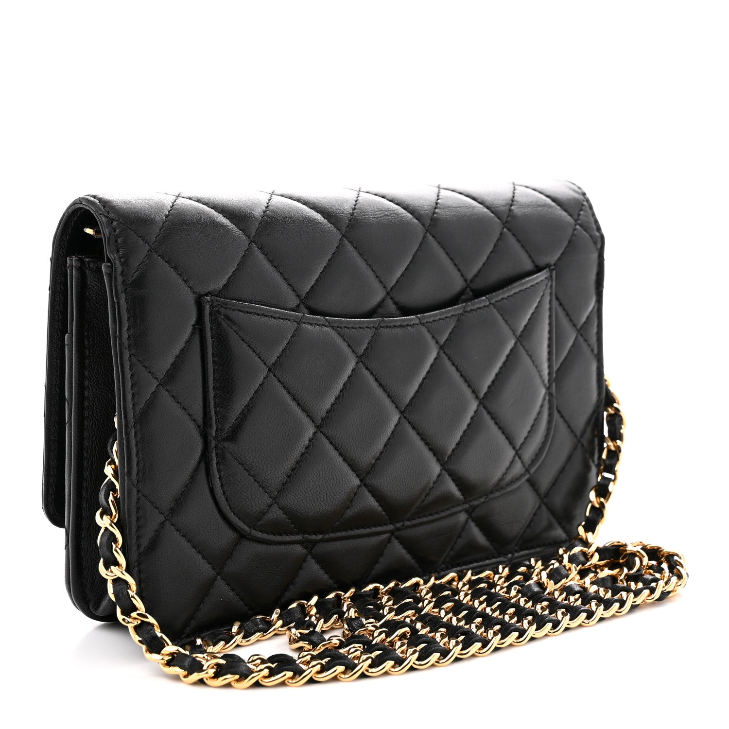 Chanel Lambskin Quilted Wallet On Chain WOC Black 3 of 11