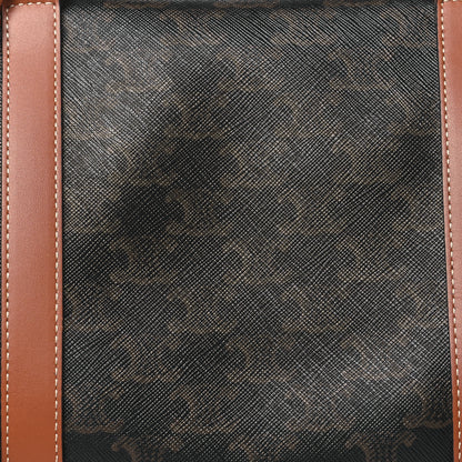 Celine Triomphe Canvas Calfskin Boston Bag Tan 8 of 10
