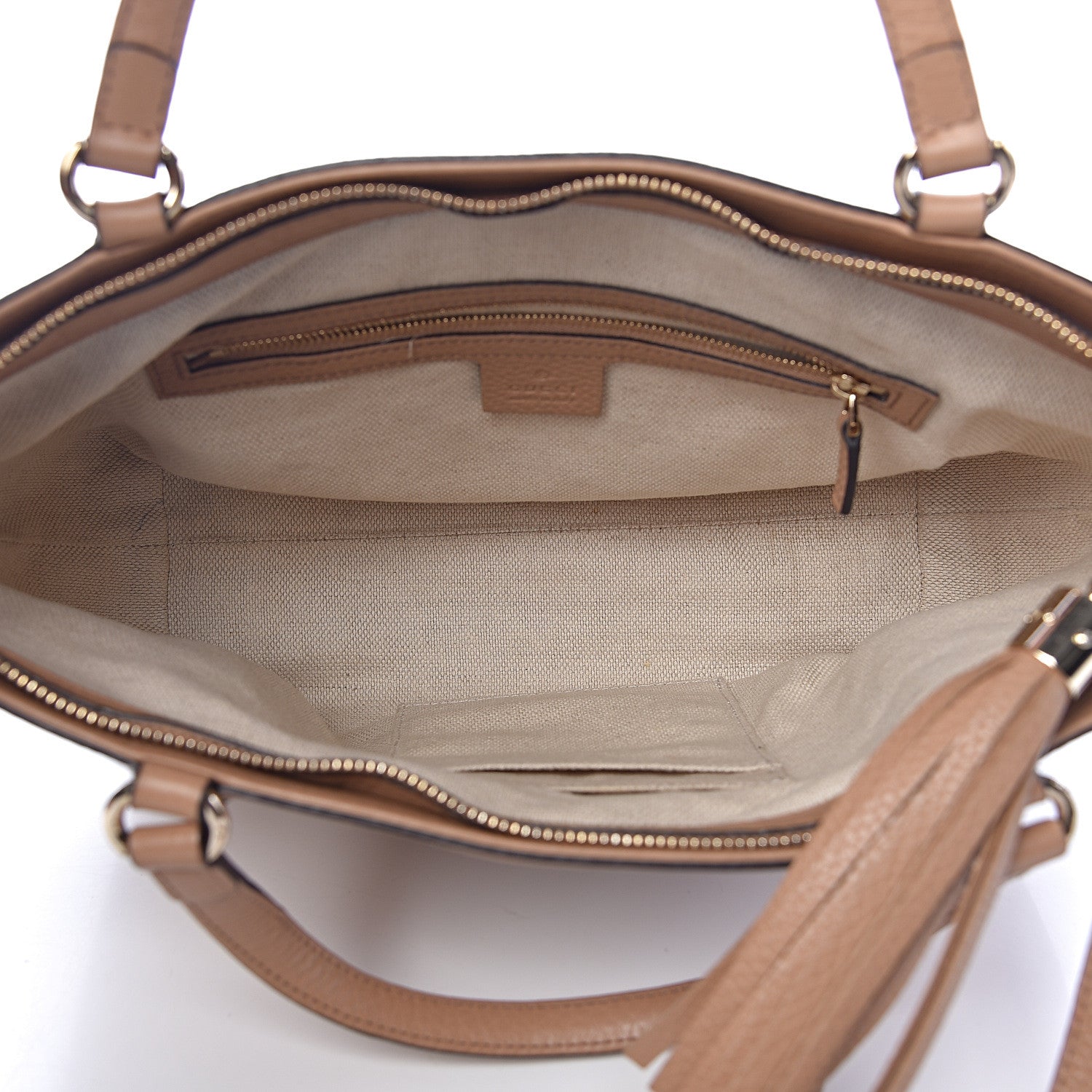 Gucci Pebbled Calfskin Small Soho Top Handle Bag Camelia 5 of 12
