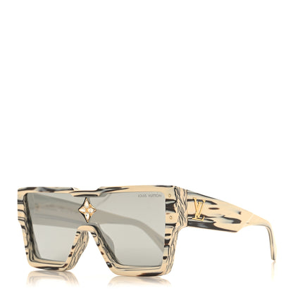 Louis Vuitton Acetate Swarovski Crystal Zebra Cyclone Sunglasses Z1643E Ivory 1 of 8