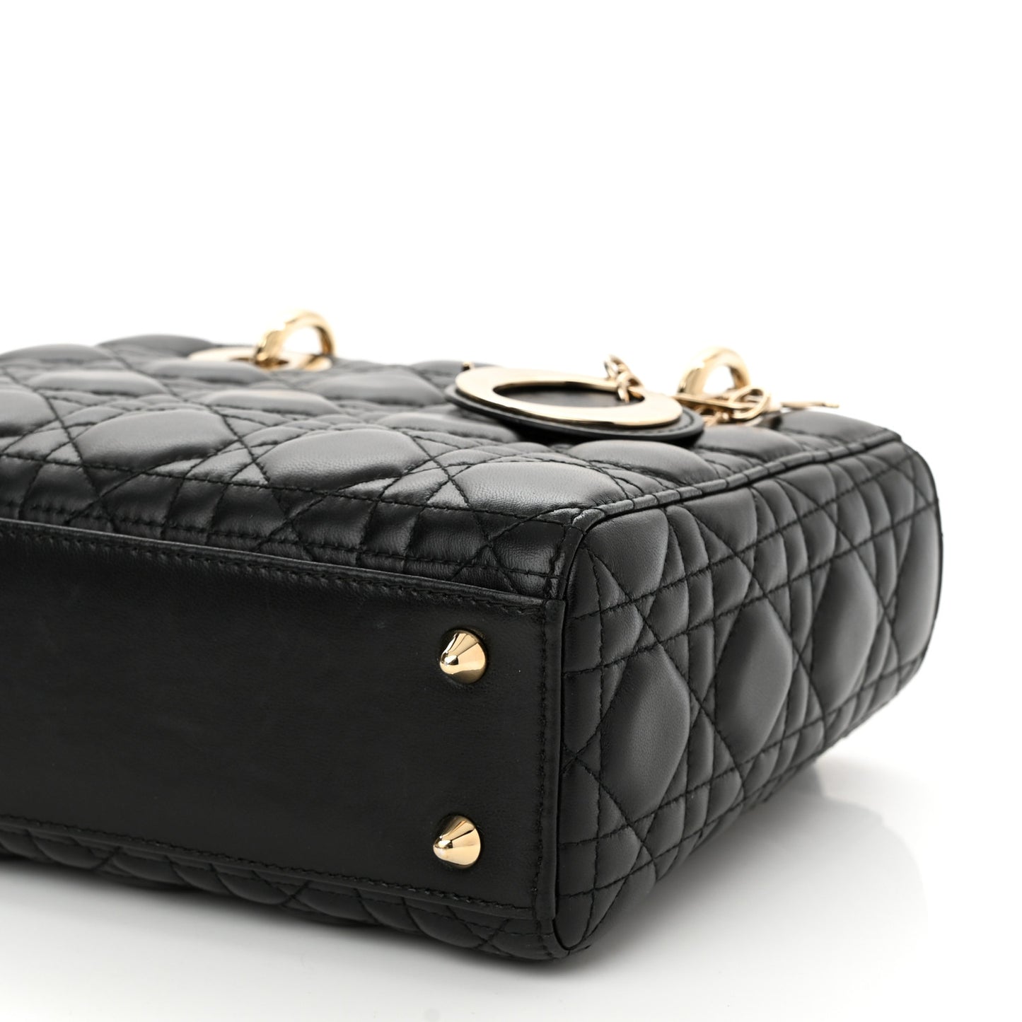 Lambskin Cannage Small Lucky Badges My Lady Dior Black