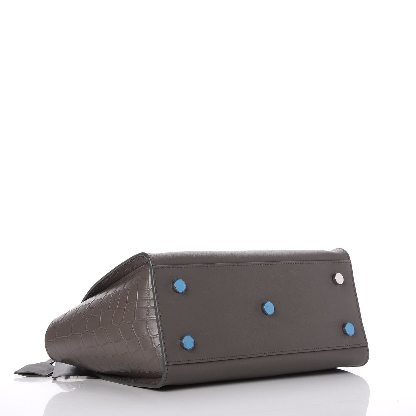 Smooth Calfskin Crocodile Embossed Baby Monogram Downtown Cabas Earth