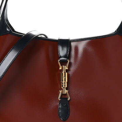 Gucci Boarded Dyana Lux Calfskin Bi-Color Medium Jackie 1961 Hobo Red Mineral Blue 8 of 10
