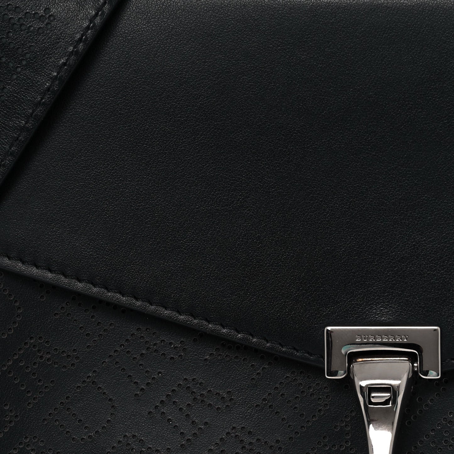 Calfskin Perforated Small Macken Crossbody Bag Black