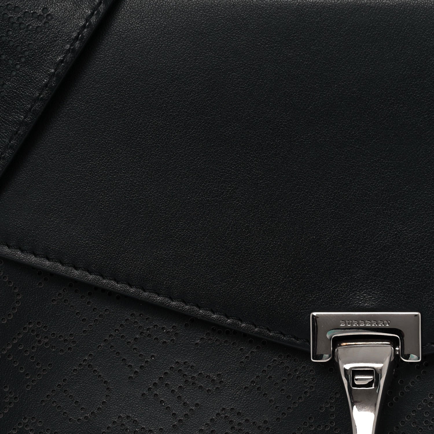 Burberry Calfskin Perforated Small Macken Crossbody Bag Black 7 of 13