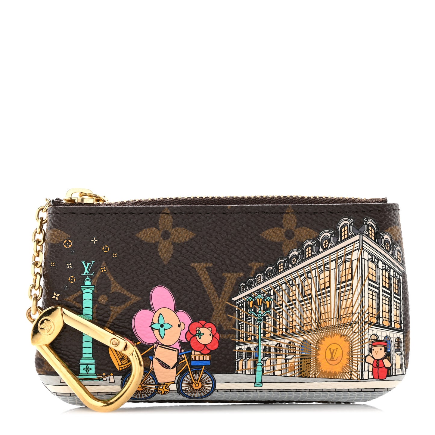 Monogram 2022 Christmas Animation Paris Key Pouch Pink