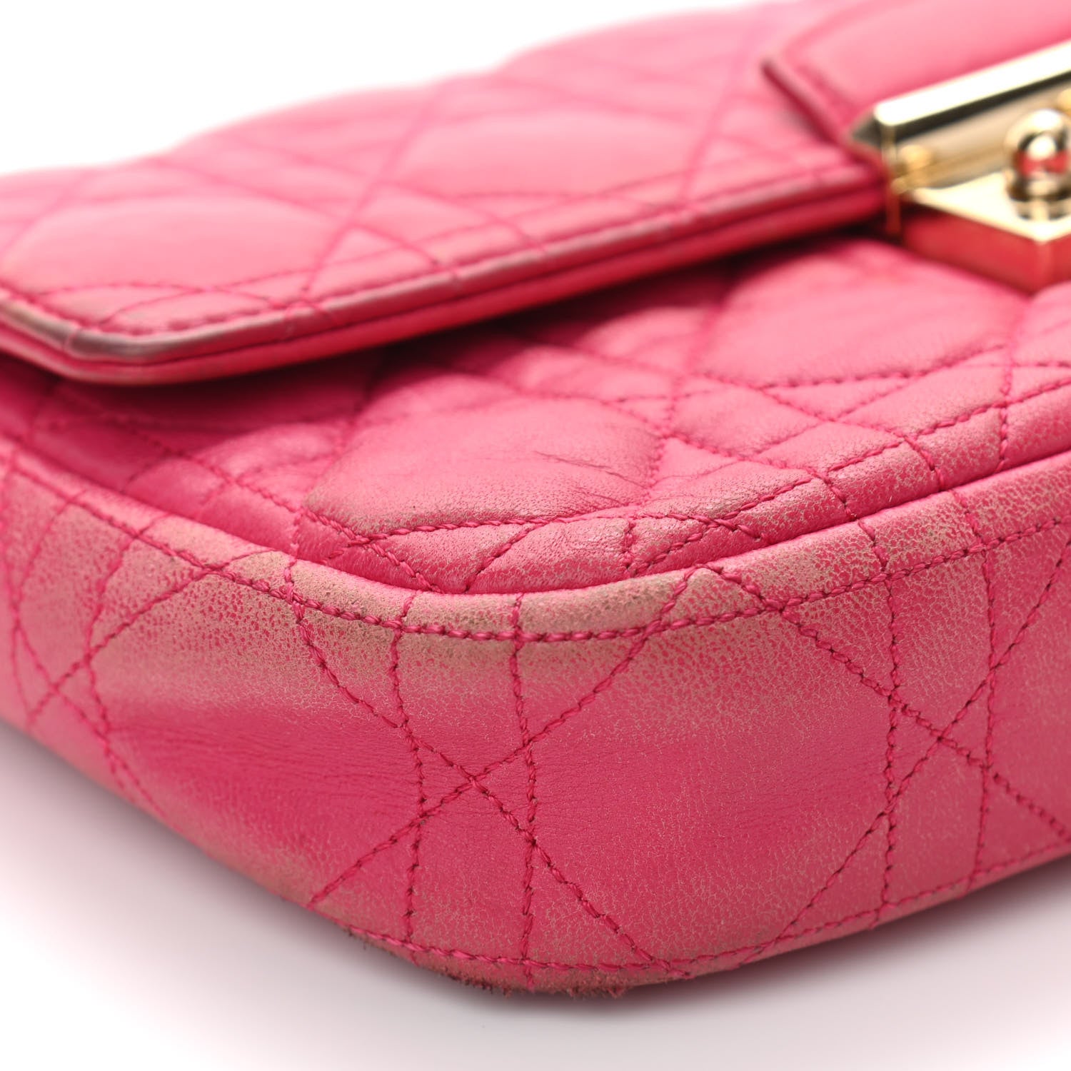 Christian Dior Lambskin Cannage Miss Dior Promenade Pouch Fuchsia 15 of 16