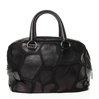 Prada Tessuto Nylon Vitello Satchel Black 3 of 7