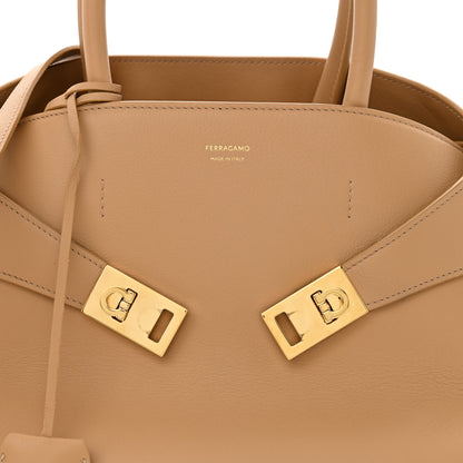 Salvatore Ferragamo Natural Grain Calfskin Small Hug Bag Light Caramel 8 of 11