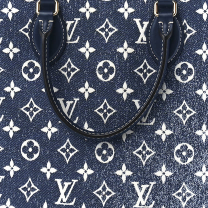 Louis Vuitton Monogram Jacquard Denim Onthego MM Bleu 7 of 10
