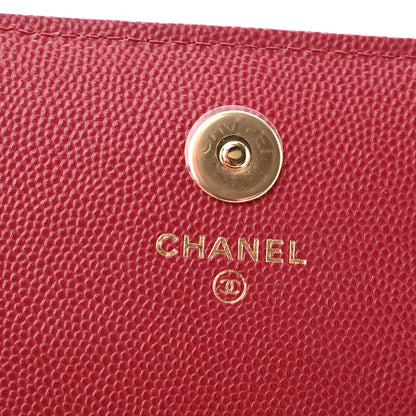 Chanel Caviar Quilted Pocket Twins Clutch With Chain Burgundy 6 of 12