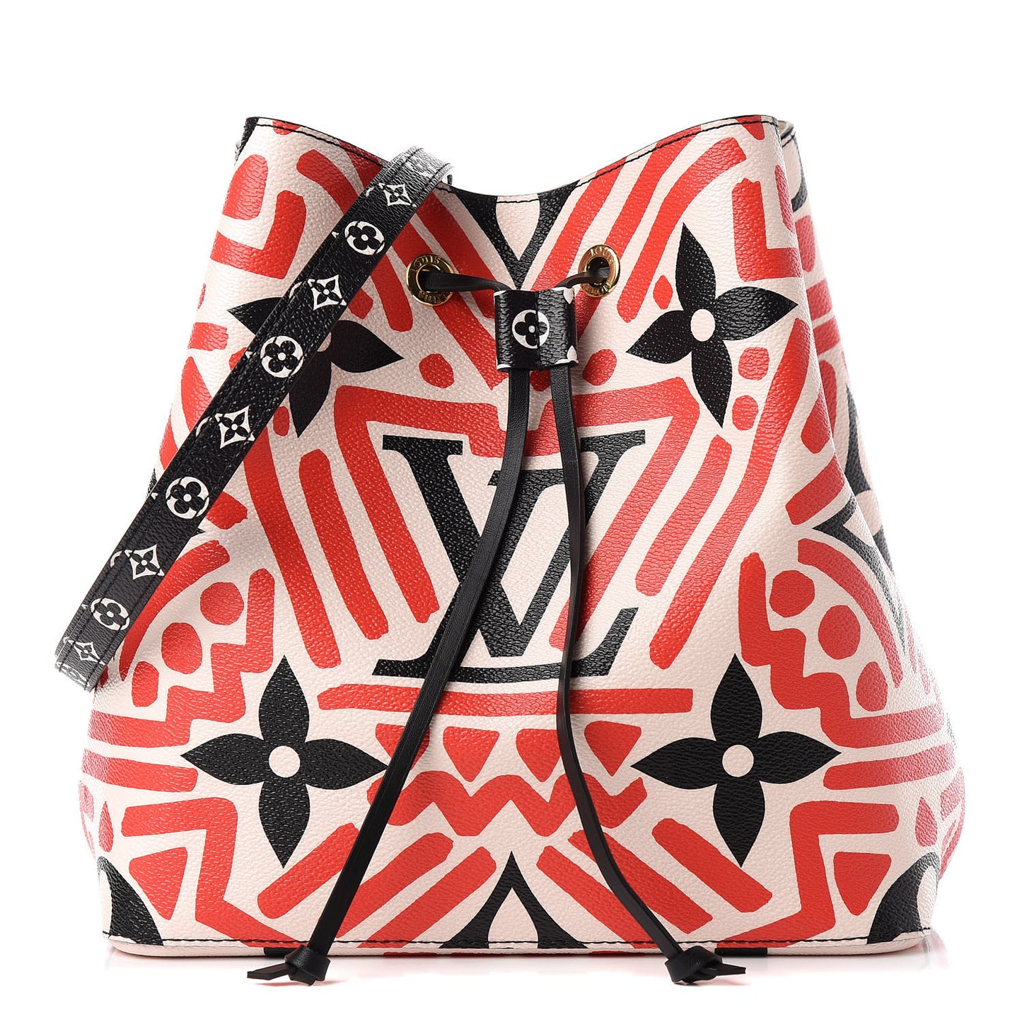 Monogram Giant Crafty NeoNoe MM Creme Rouge Black